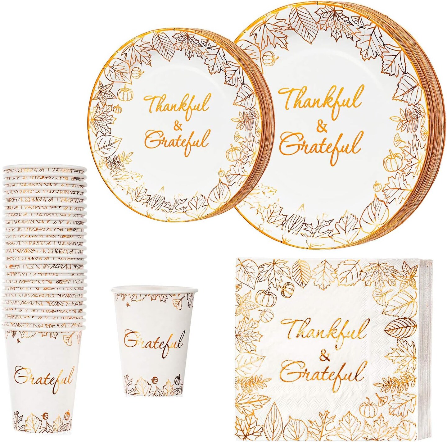 Thanksgiving Disposable Napkins Plates Cups Set (ThanksGiving Disposable Tableware)