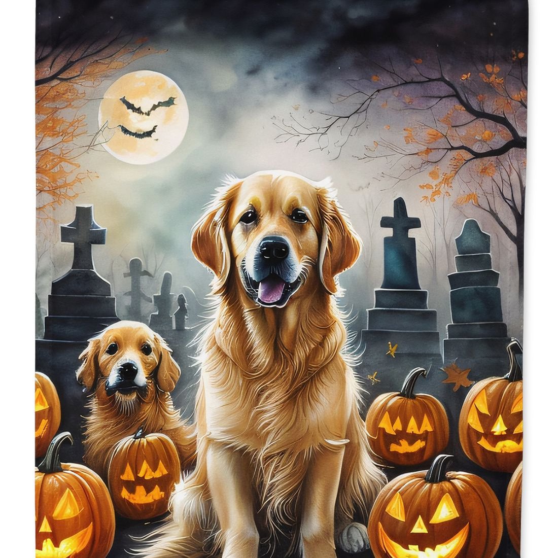 Edge Collections - 11.25" x 15.5" - Multicolor - Garden Flag Golden Retriever Halloween Decorative Flag - 1 Piece