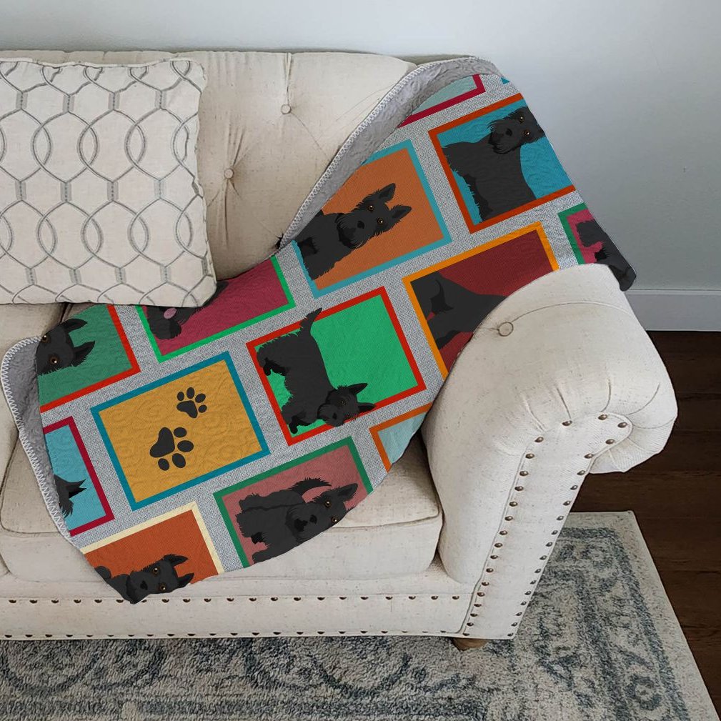 Edge Collections - 50" x 60" - Multicolor - Scottish Terrier Quilted Throw Blanket - 1 Piece