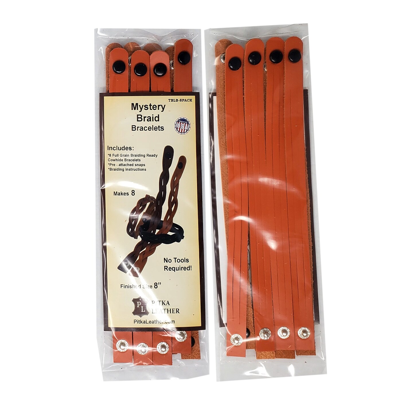 DIY Leather Bracelet Kit – Mystery Braid 8 Pack, Easy Braided Bracelet Craft for Kids and Adults