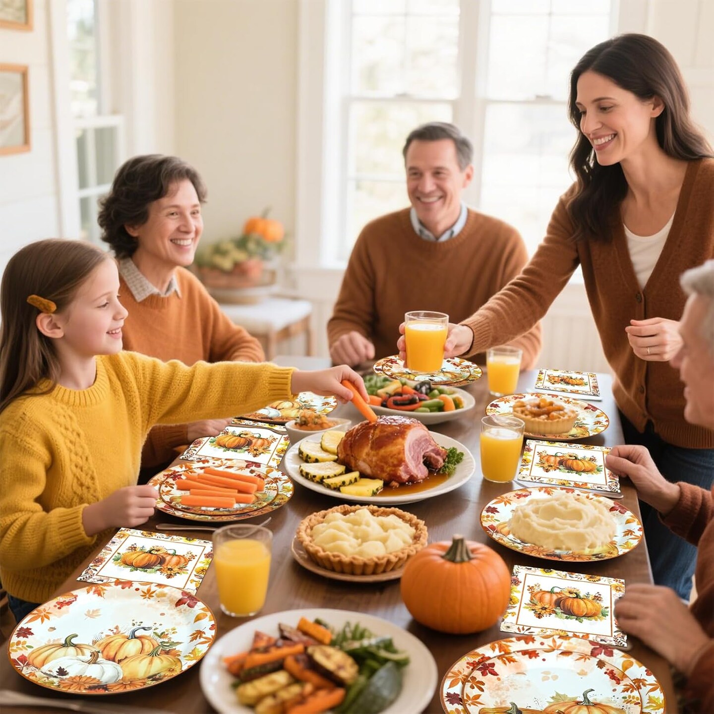 180 Pcs Thanksgiving Paper Plates(9 x 9 x 4 inches)