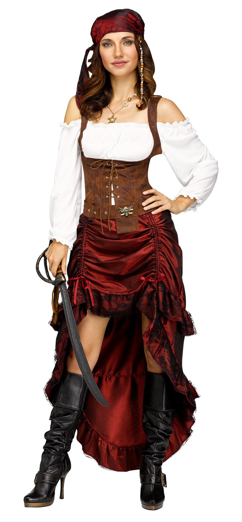 Womens Pirate Queen Adult Halloween Costume Ahoy Matey Size M/L