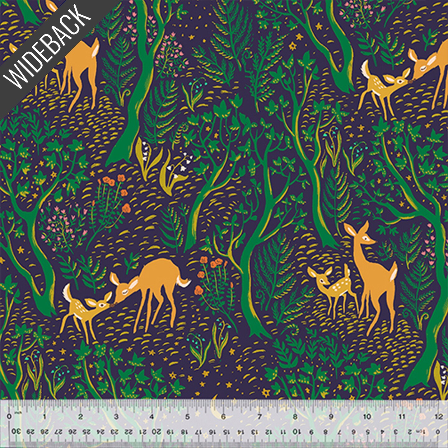 Night Visitor Wideback (108 Inch) in Midnight (53586w-1des) | 108" Quilt Backs | Windham