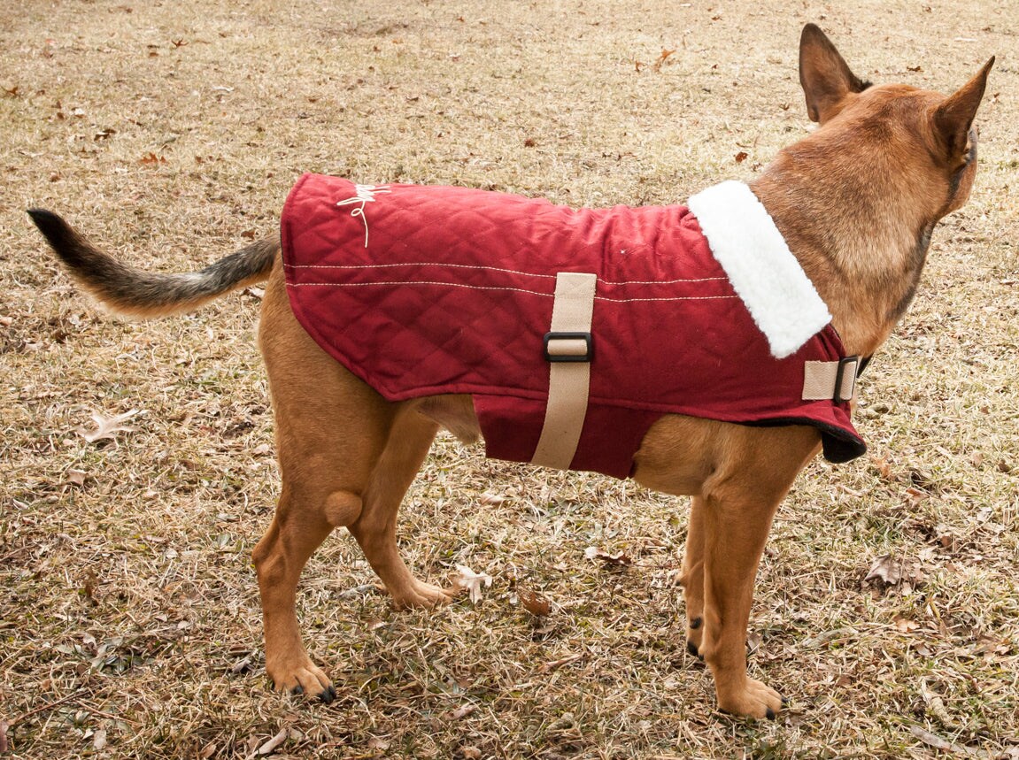 Touchdog Original Sherpa-Bark Designer Fashion-Forward Dog Coat Maroon