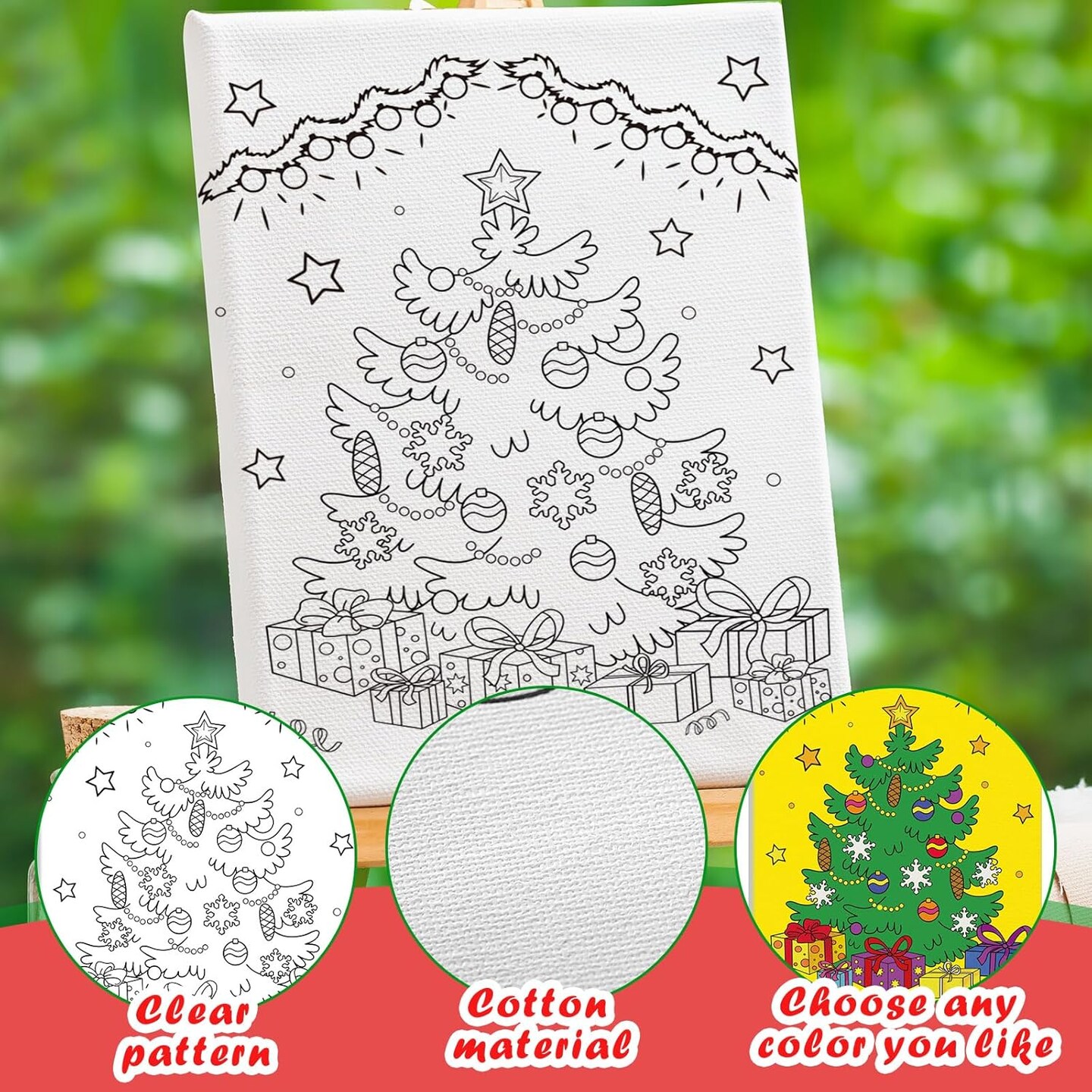 10 Pcs Christmas Pre Drawn Canvas for Painting 7.87 x 9.84 Inch