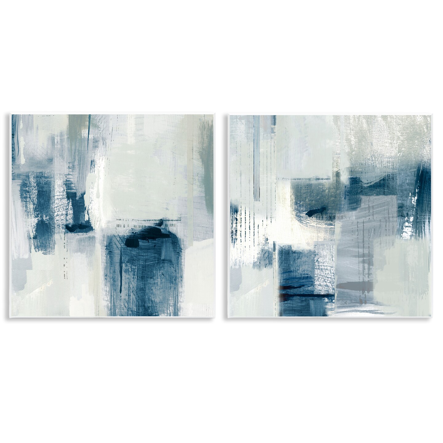 Stupell Industries Blue & Grey Tone Brush Strokes 2pc Wall Plaque Set By Susan Jill