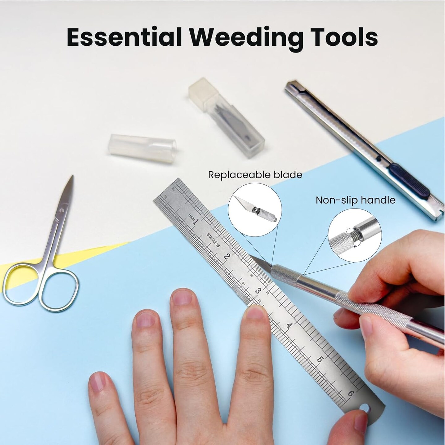 35-Piece Precision Weeding & Craft Tools Set for Vinyl, Scrapbooking, and DIY Projects