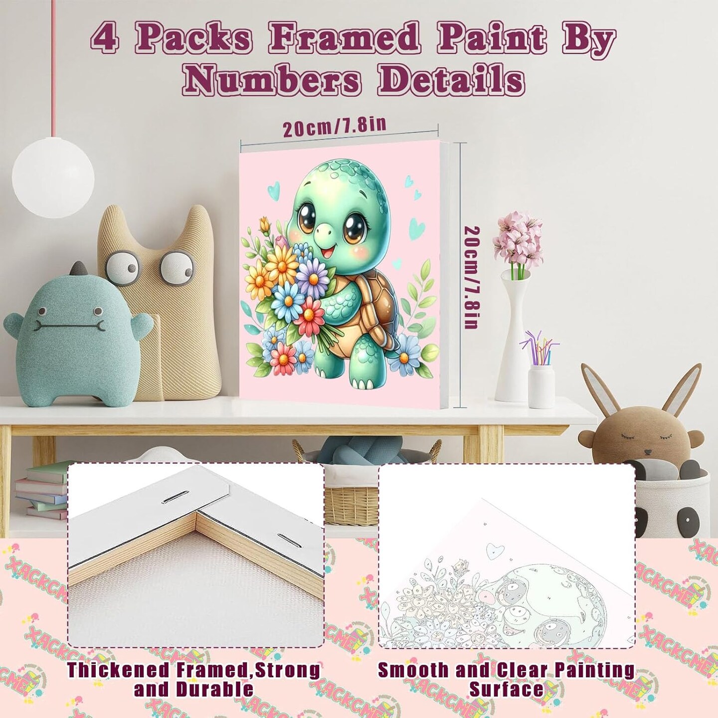 thumbnail image 2 of TOSTOG 4 Pack Paint By Number For Kids With Wooden 2 of 9