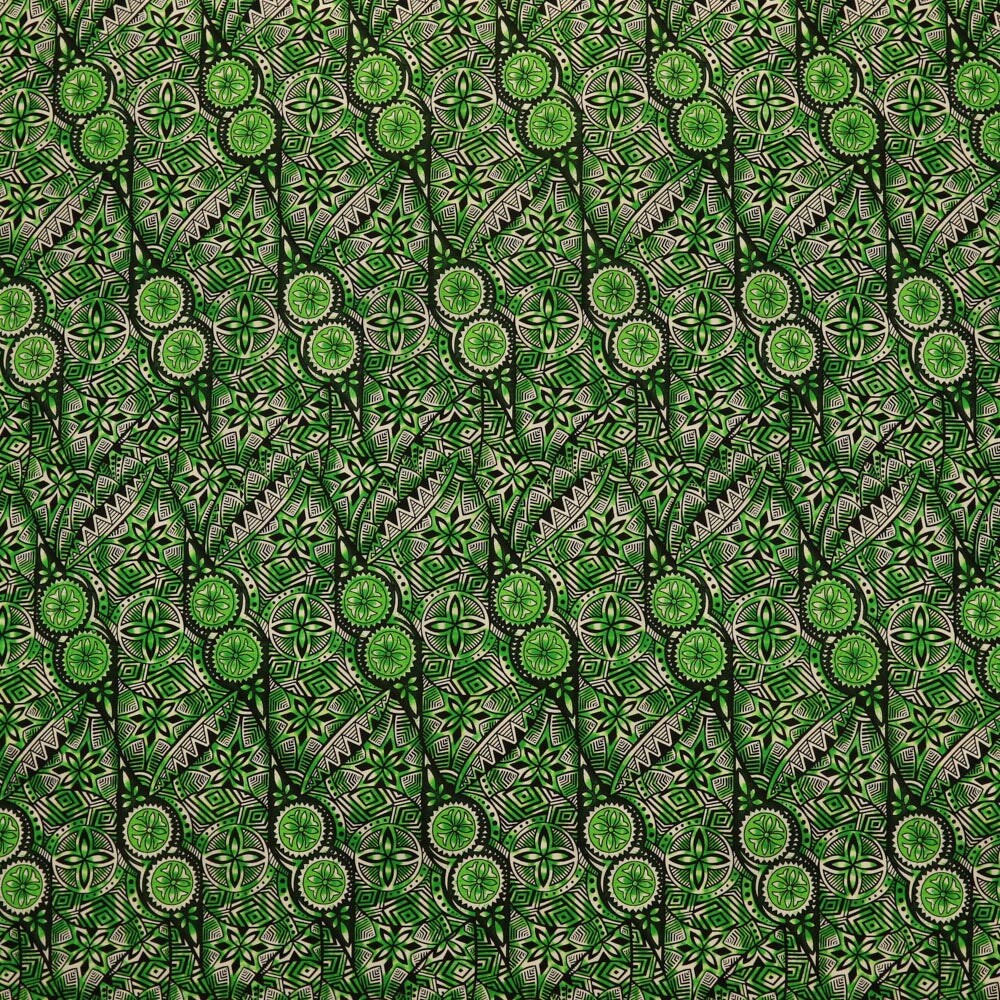 1 Yard Traditional Polynesian Fijian Print Fabric 100% Cotton Light Barkcloth, 45 inches Width