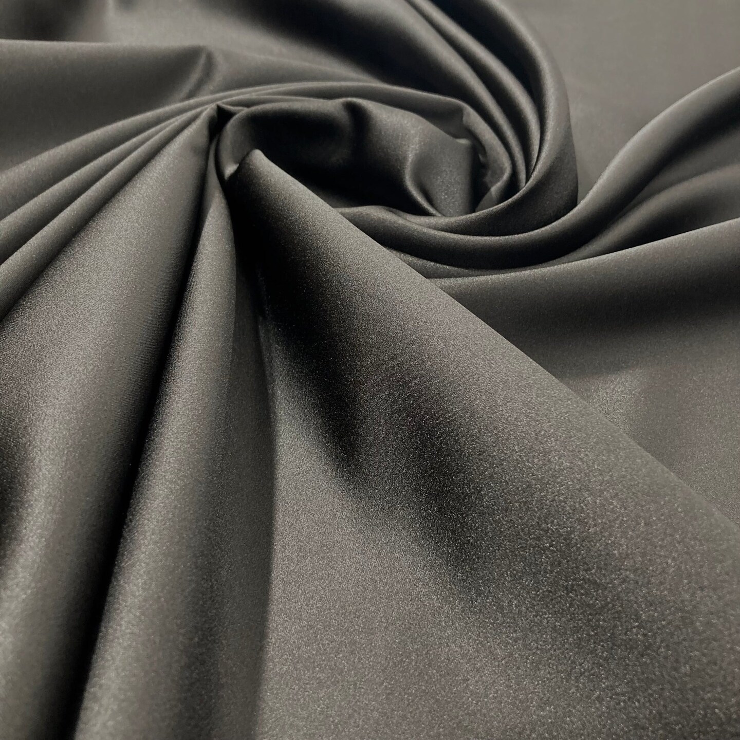 1 Yard Black Satin Bridal Fabric Smooth Luxurious Soft Material for Wedding Dresses 60 Inch Width