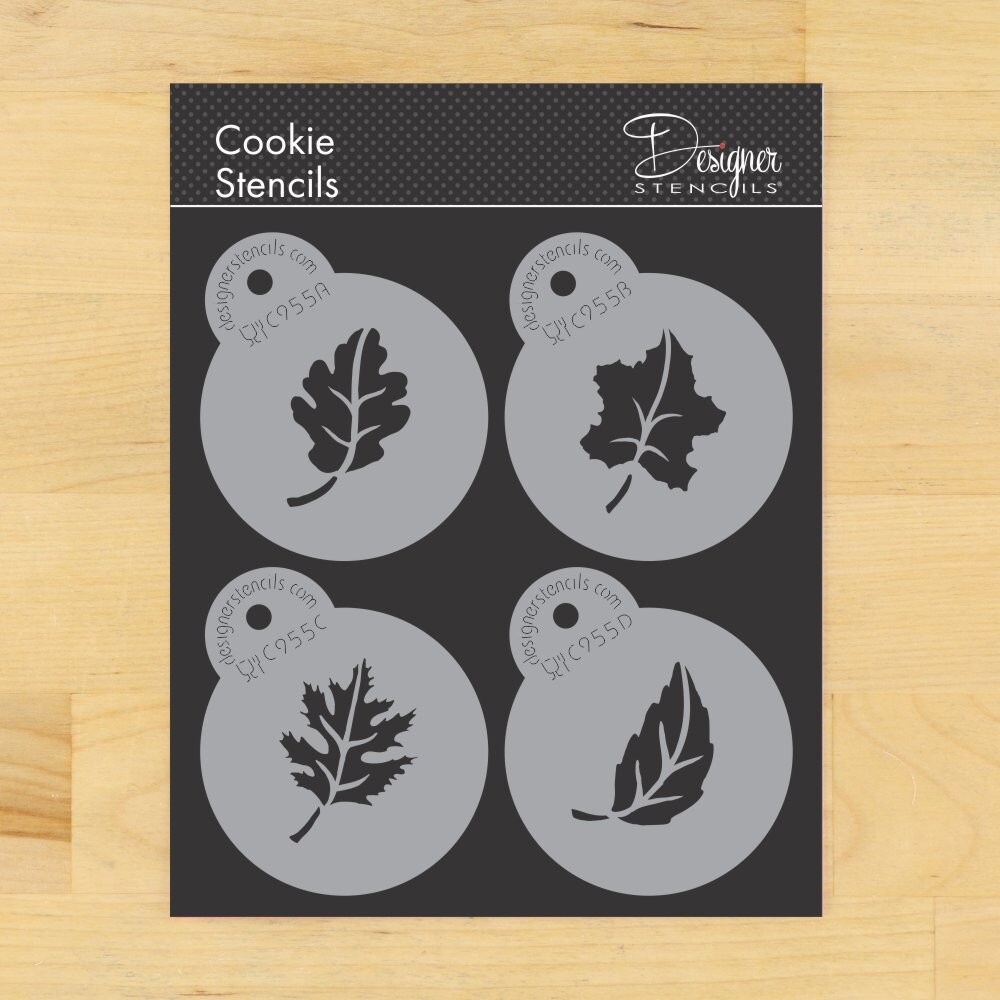 Whole Leaves Cookie Stencil Set | C955 by Designer Stencils | Cookie Decorating Tools |