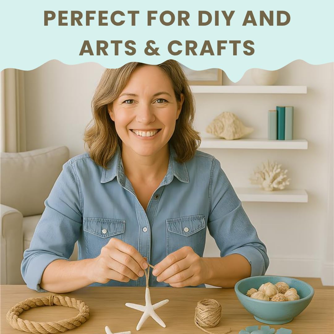 Starfish Decor - Star Fish for Craft - 6pk Real 3-4&#x22; White Sea Stars - Beach Wedding Decor - Coastal Party Decorations - Seashell Decor