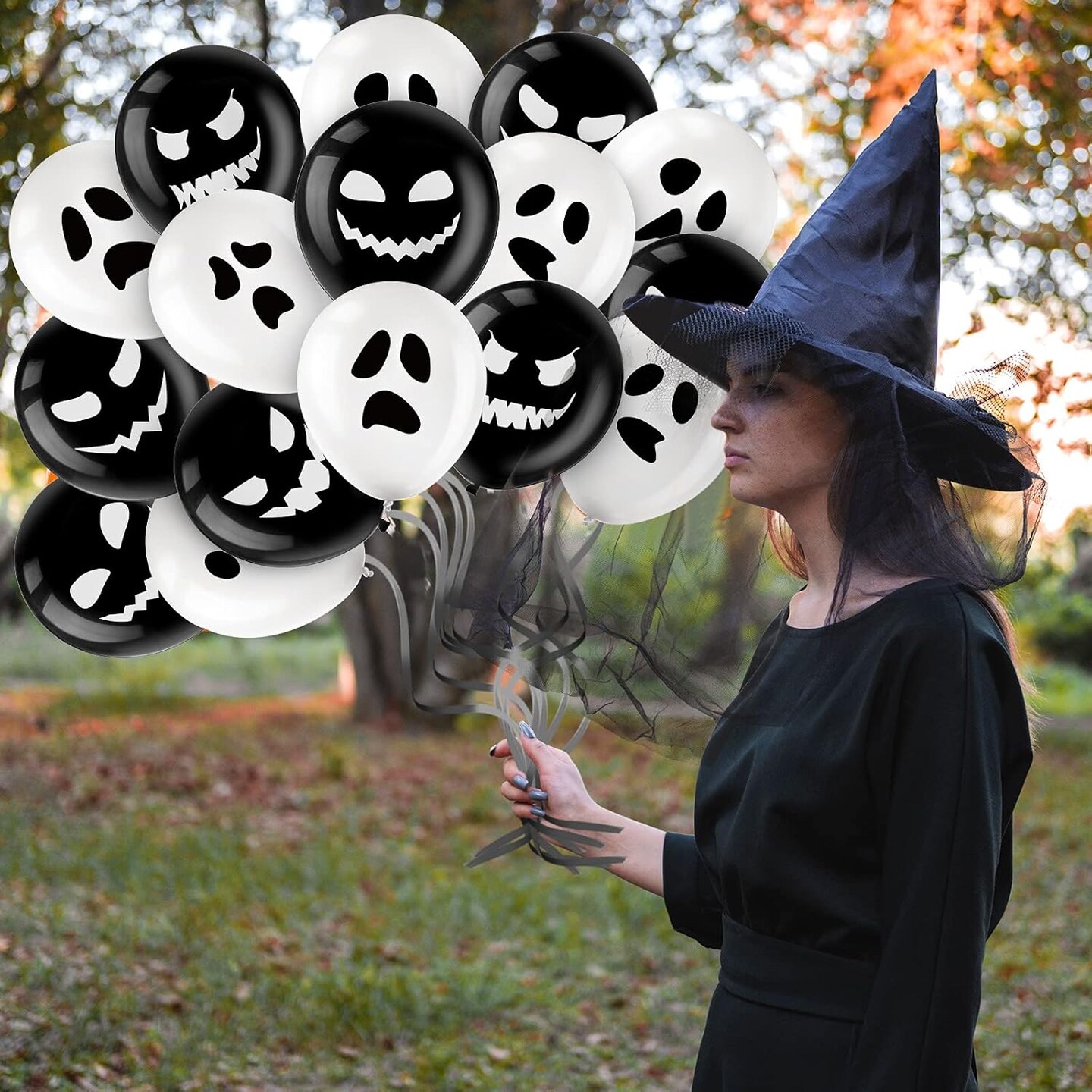 50 Halloween Balloons Decor (Black)