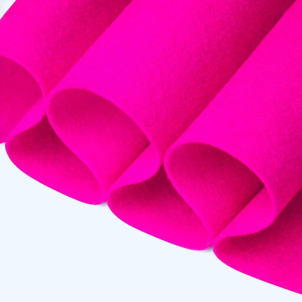 FabricLA Craft Felt Fabric - 72" Inch Wide & 1.6mm Thick Non-Stiff Felt Fabric by The Yard - Use This Soft Felt Roll for Crafts - Felt Material Pack - Neon Pink Felt, 7 Continuous Yards
