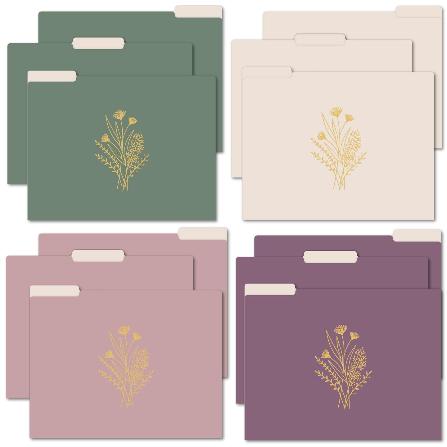 bloom daily planners Gold Foil Florals Decorative File Folders Letter Size  12 Pack | MakerPlace by Michaels, image size:1080x1080