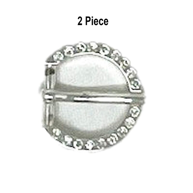 Belt Buckle Metal Prong 5/8 Inche Sterling Silver Plated Rhine Stone