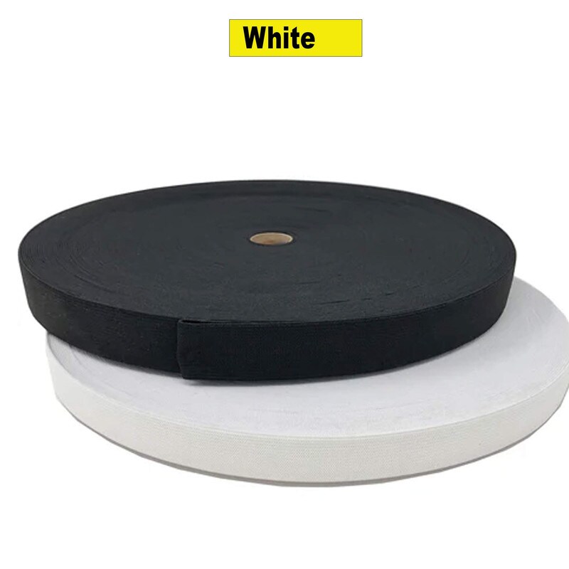 Flat Knit Stretch Elastic 1/4" to 2" Black or White Full Roll