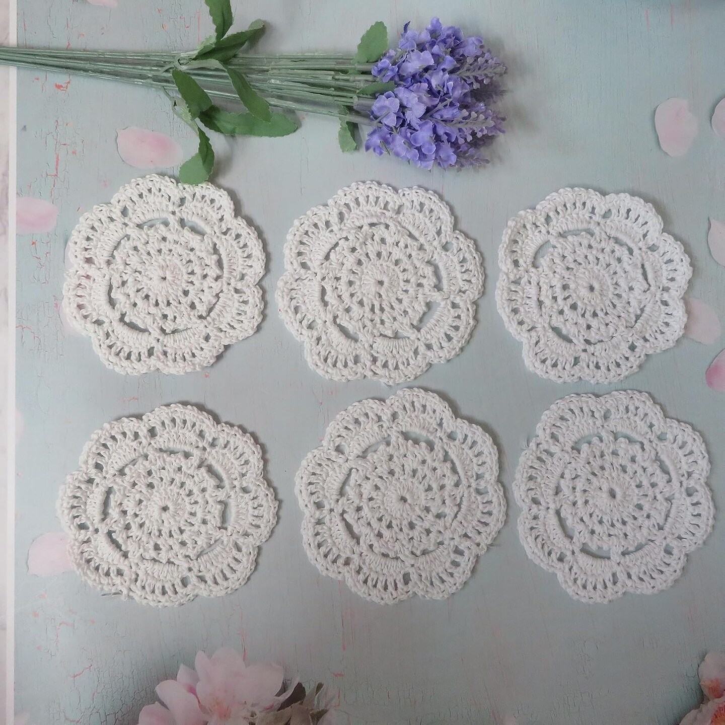 Doilies Cloth Lace Crochet Doilies Place Mats Round Handmade Cotton Placemats