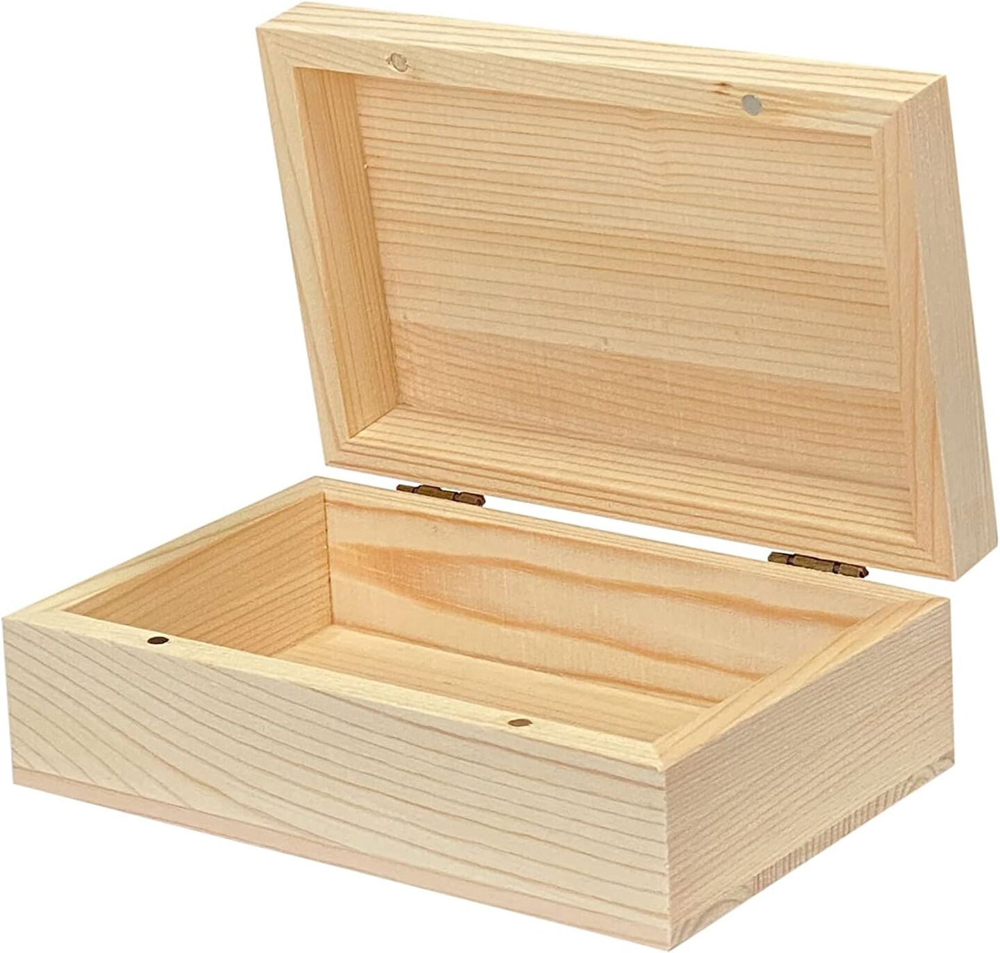6-Pack Wooden Box Unfinished Rectangle Pine Wood Box for Crafts,Magnetic Hinged Lid (5.5 x 3.5 x 1.9 in)