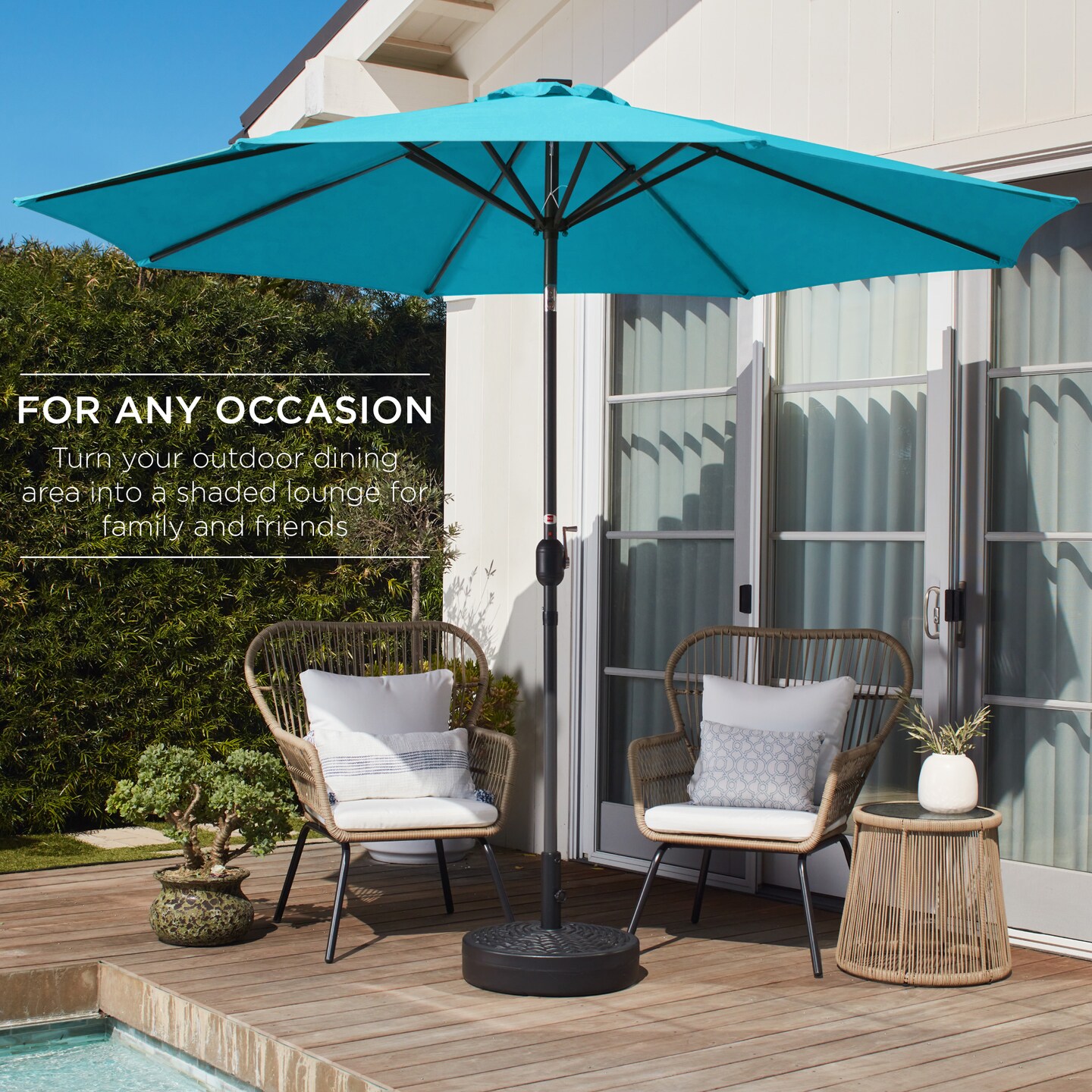 Best Choice Products 10ft Outdoor Steel Market Patio Umbrella w/ Crank, Tilt Push Button, 6 Ribs