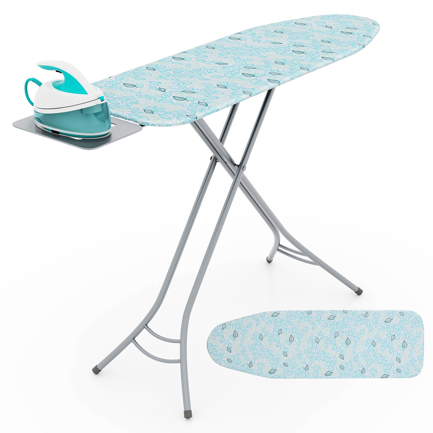 Foldable Ironing Board with Iron Rest and Adjustable Height