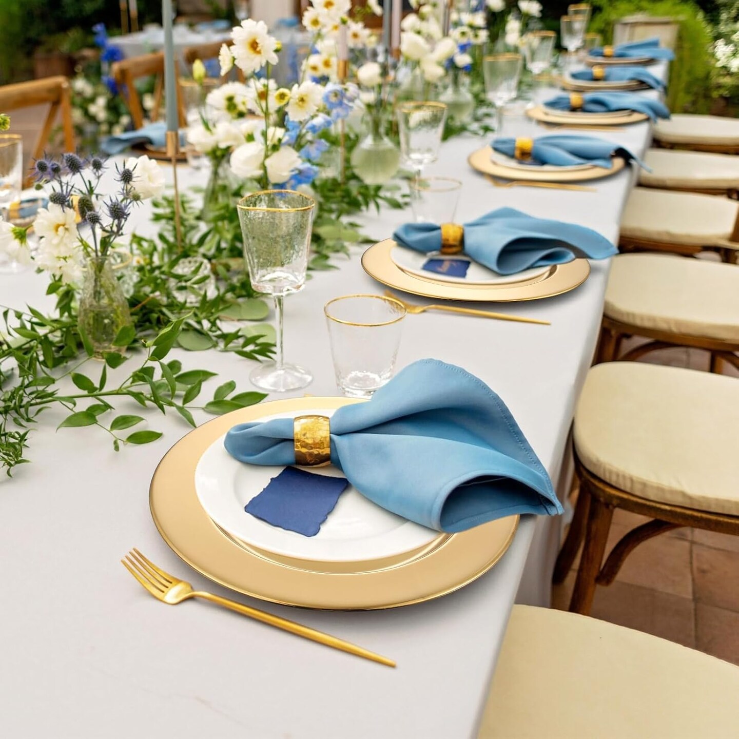 12 Pcs Gold Stainless Steel Charger Plates 13 Inch Round Metal Charger Plates Bulk Mirror Elegant Charger Luxury Table Decor for Wedding Dinner Party