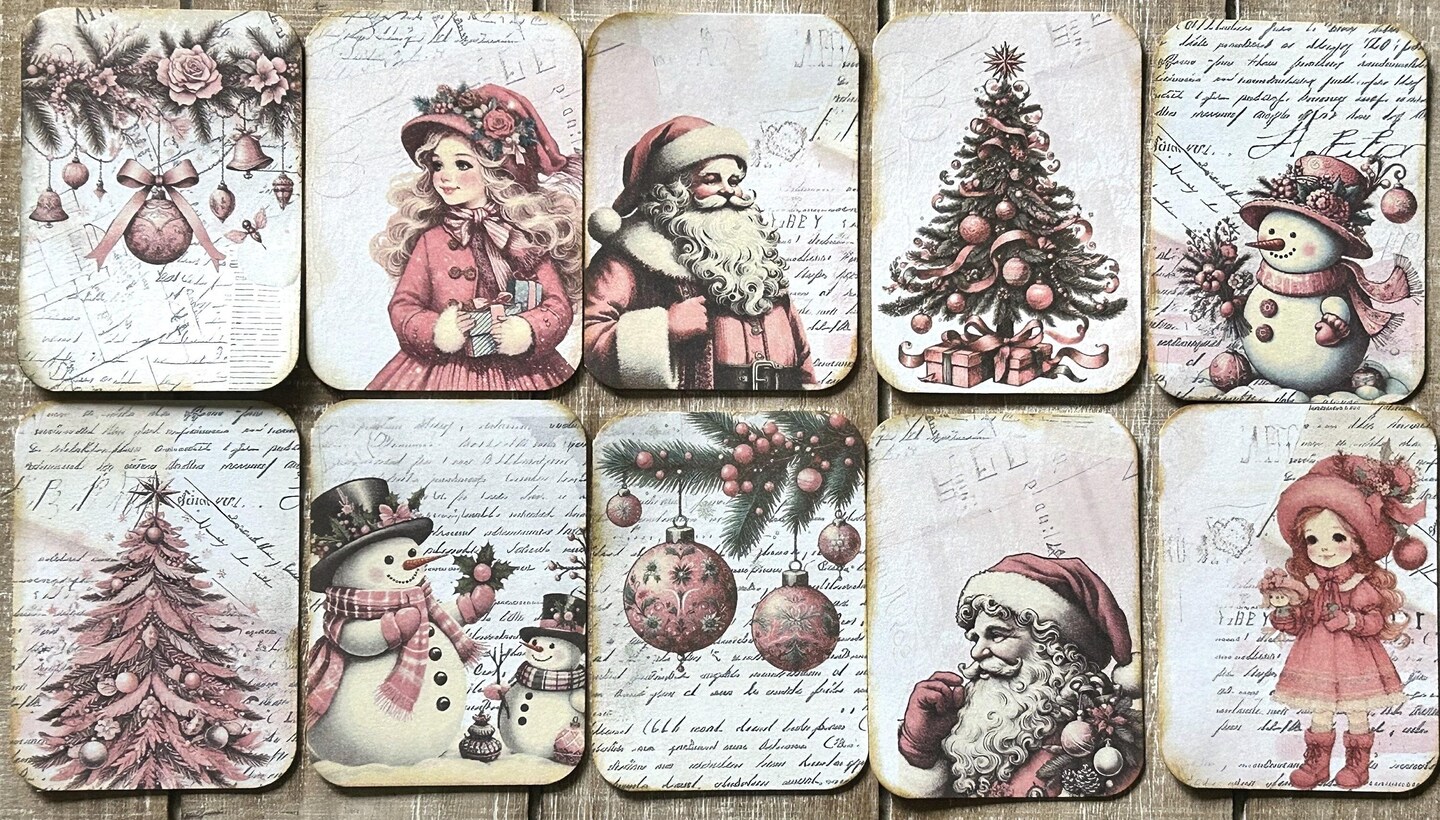 Christmas vintage style junk journal Christmas Santa retro journal