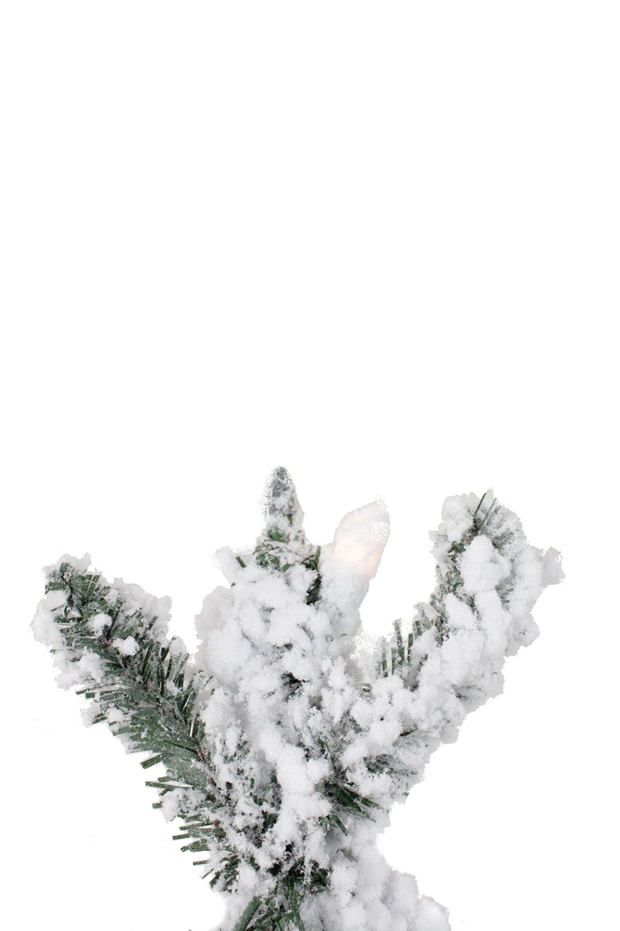 6&#x27; Prelit Snow Flocked Natural Alpine Tree