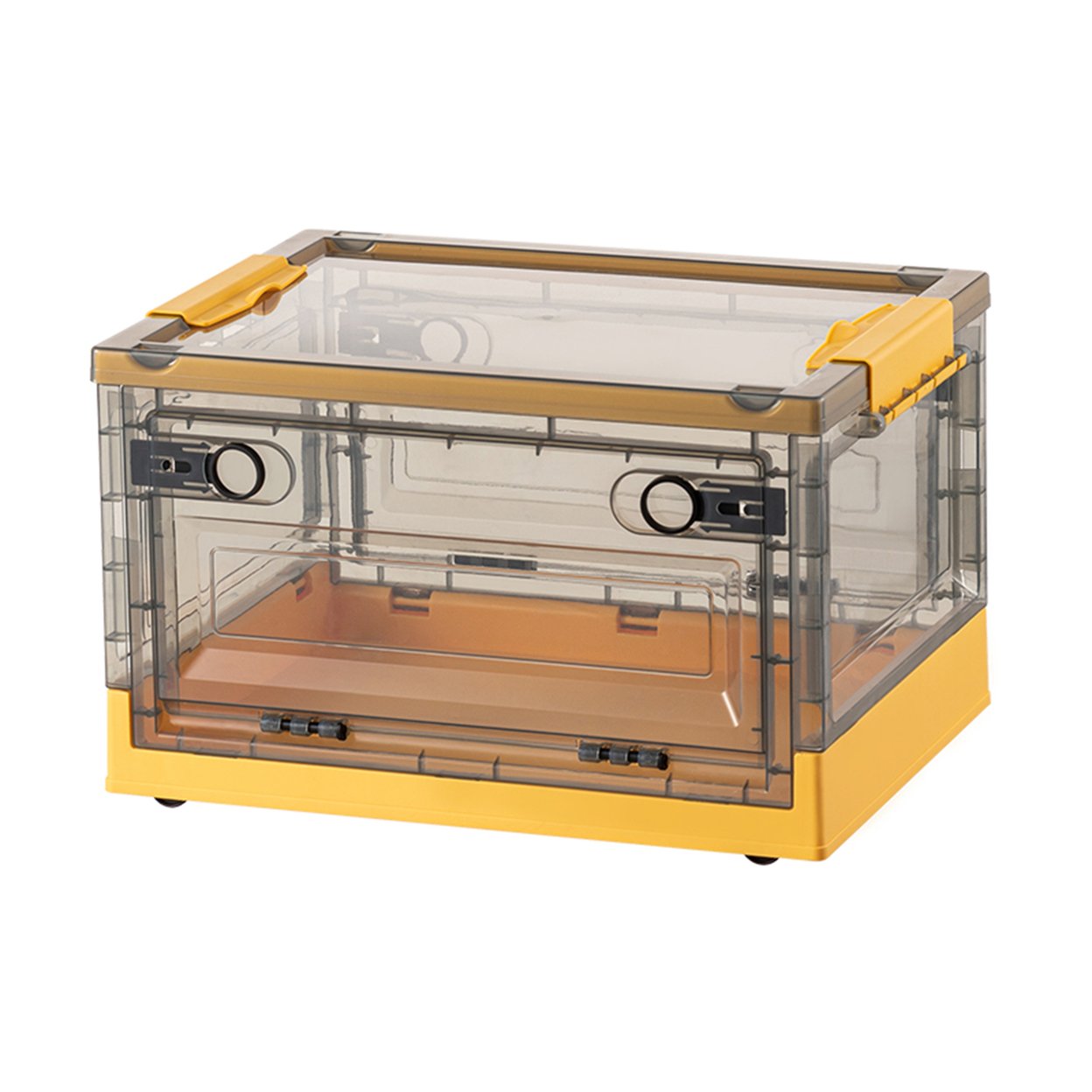 Storage Box Stackable Plastic Storage Box With Lid Space-Saving Foldable Clothes Toy Storage Container For Home