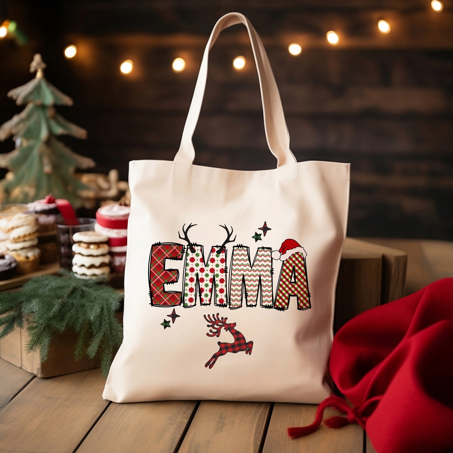 CUSTOM Christmas Tote Gift Bag Personalized Children Gift Bag Presents Christmas Birthday Party Favor Bags Kids School Gift Toddler Goodies MakerPlace by Michaels