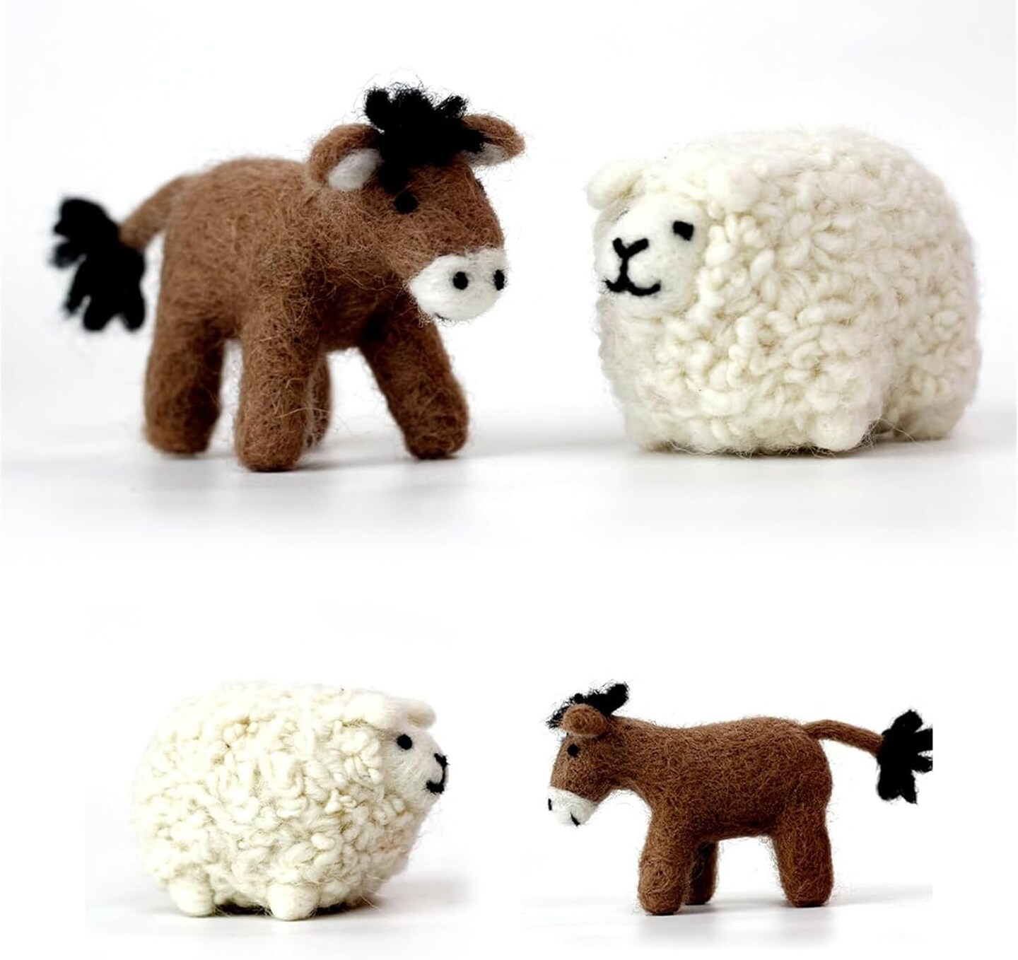 Nativity Felting Kits,Needle Felting kit,Gift Needle Felting Kits for Beginners,Wool Felting Doll with DIY Instruction (4PCS Kits)