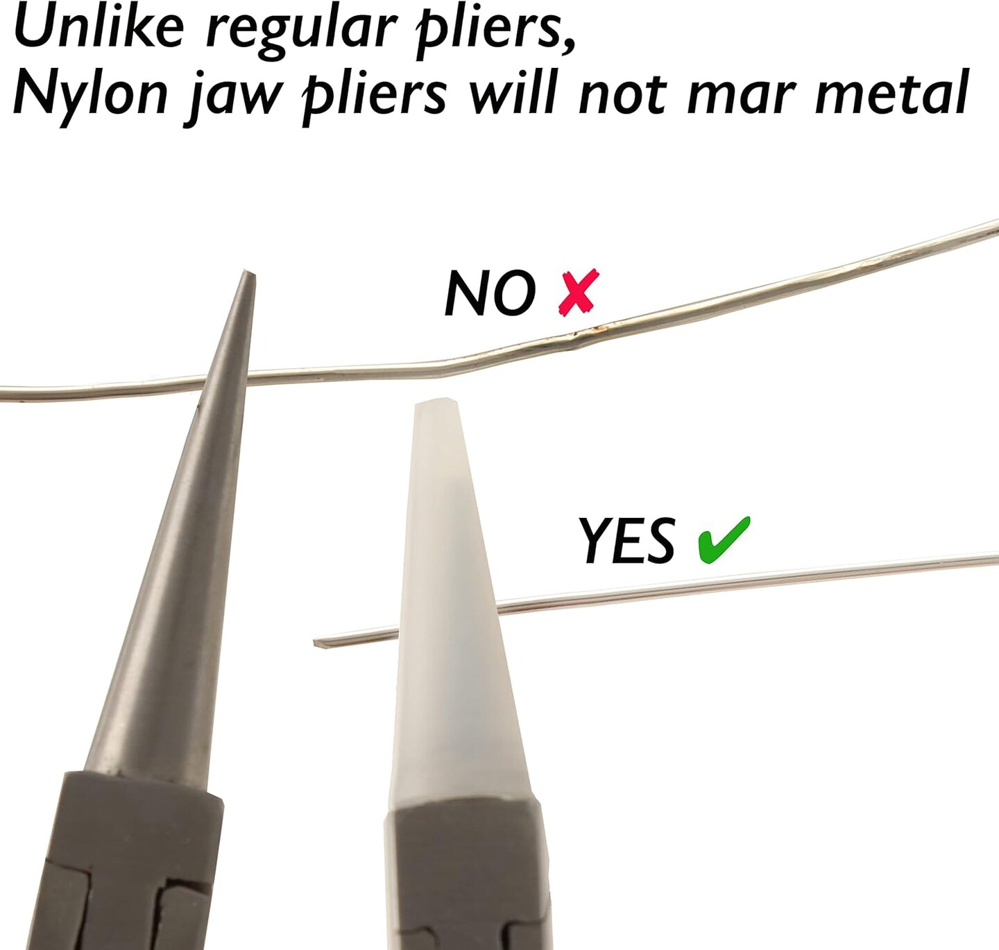 The Beadsmith Stepped Plied with Interchangeable Nylon Jaws – Comfort Grip Handle with Double Leaf Springs – Jewelry Making Tool for Bending & Shaping Wire