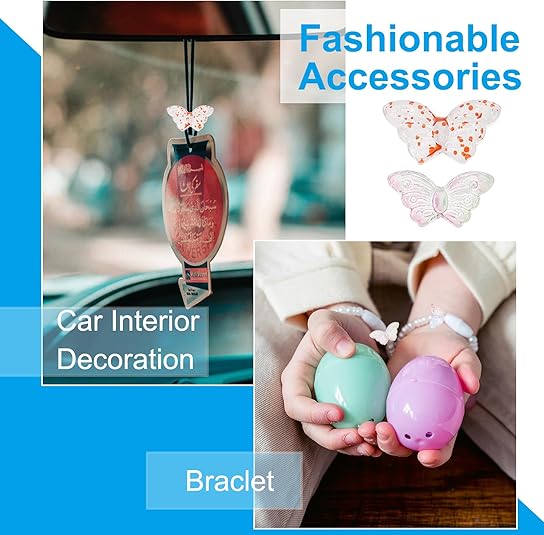 Butterfly Beads, 100Pcs Crystal Butterfly Beads Translucent Czech Glass Beads