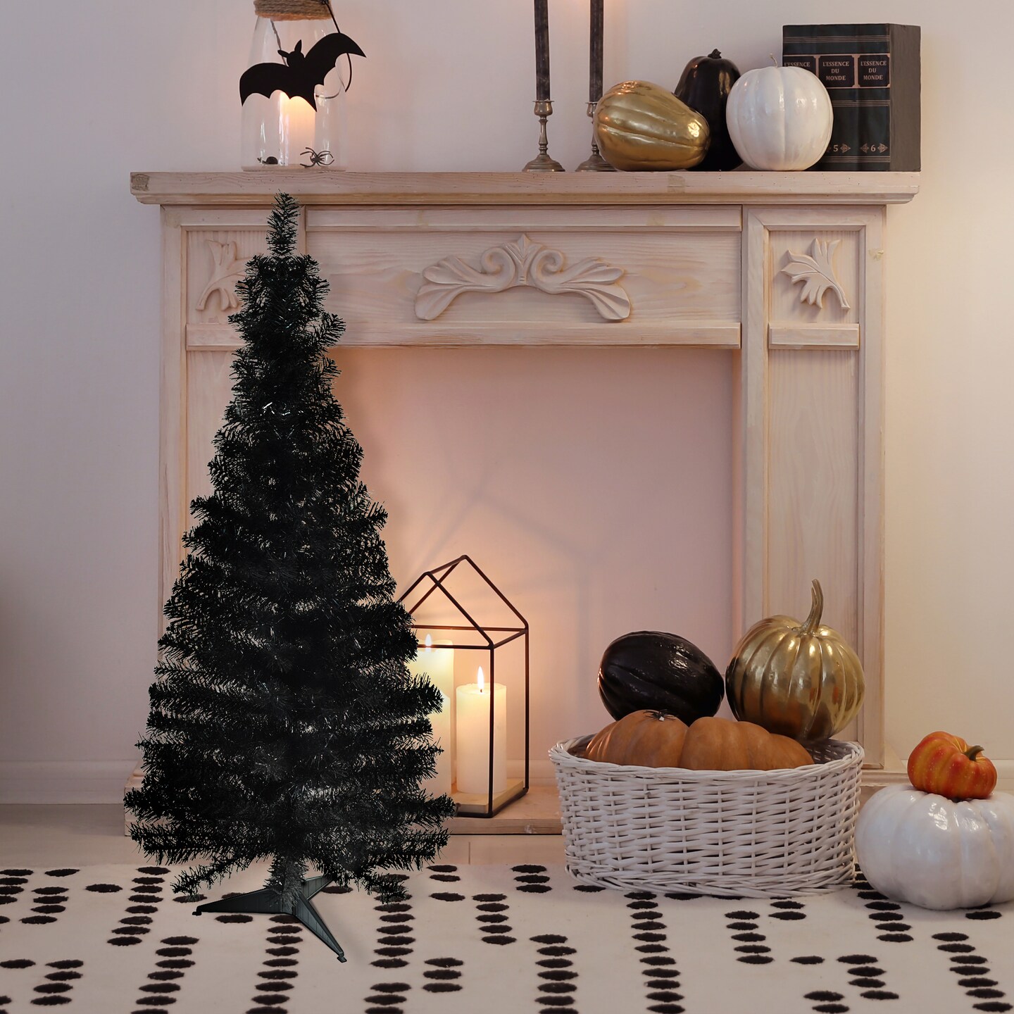 Artificial Tree Prelit Tinsel 108 Inch PVC Halloween - Thumbnail 4