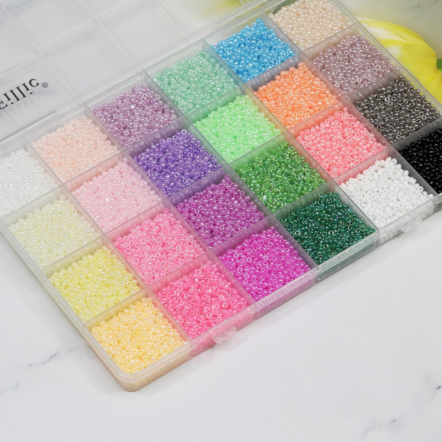 14400pcs in Box,24 Multicolor Assortment Size 11/0 Glass Seed Beads for Jewelry Making
