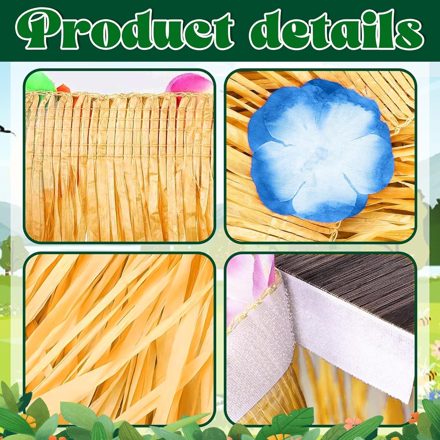 Luau Party Decorations, Hawaiian Party Decorations, Gold Hawaii Table Skirt 53" X 29.5" (Gold-01)