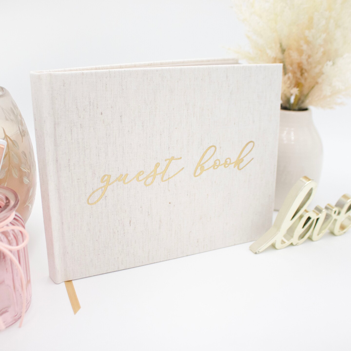 White & Silver Guest Book & Pen Set by Celebrate It™