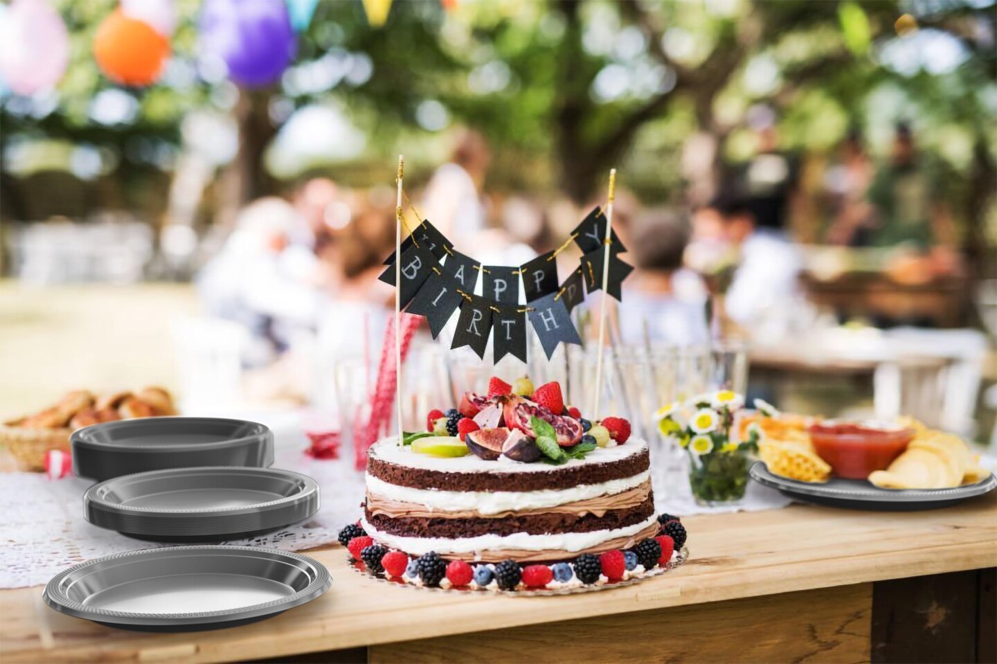 Party Solids Plastic Plates For Party Disposable Plates Heavy Duty Supplies 100 Pcs Plastic Dinnerware Sets Heavy Duty 350 GSM Disposable Dinnerware Set by Exquisite