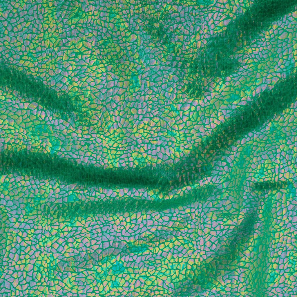 1 Yard Alligator print Hologram 4 Way Stretch Nylon Spandex Fabric 60” Width