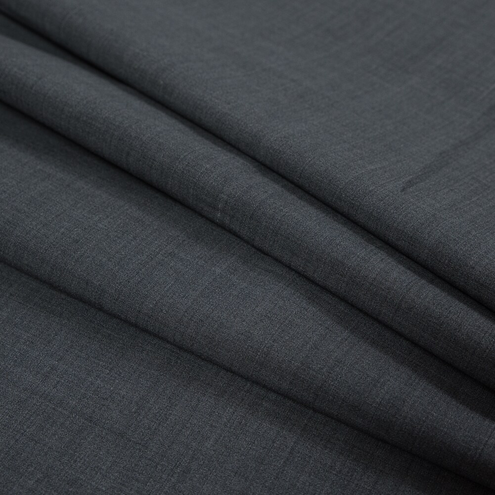 1 Yard Heathered Cool Gray Stretch Wool Suiting Fabric Crisp Flowing 60 inch Width