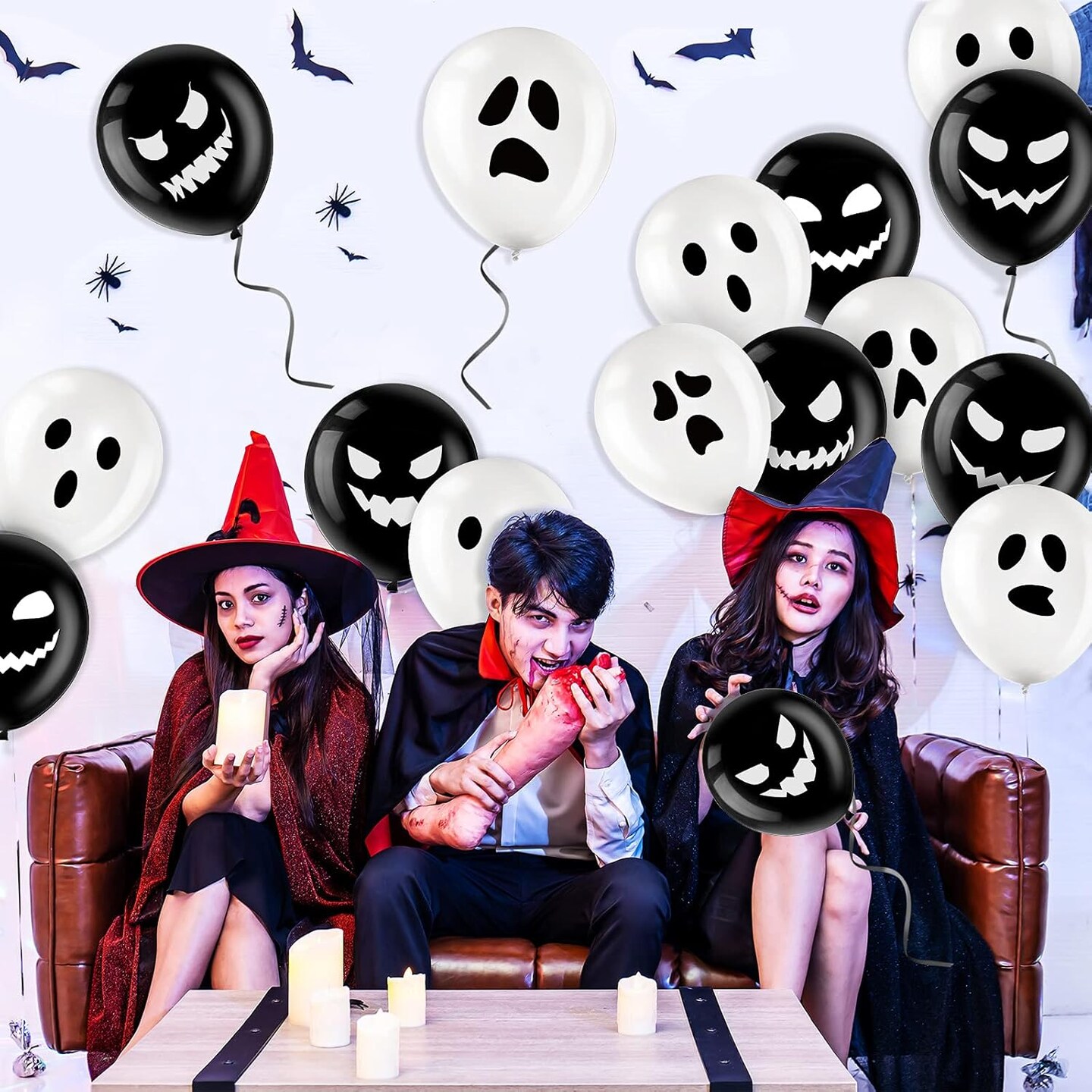 50 Halloween Balloons Decor (Black)