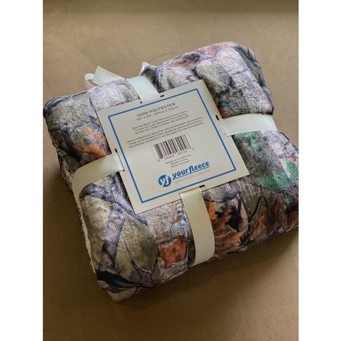 Forest Camouflage Plush Throw Blanket