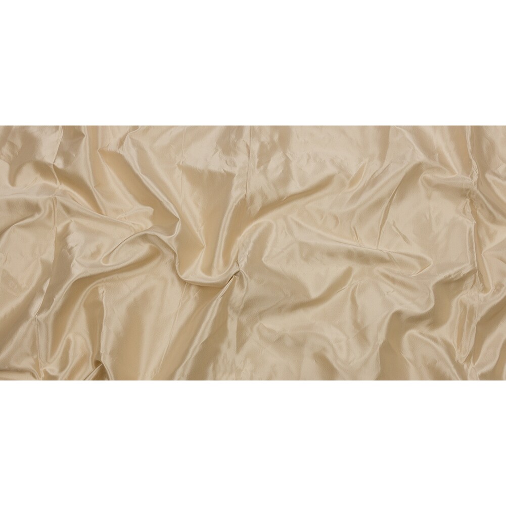 1 Yard Cream Stiff Silk Satin Fabric with Metal Threads for Dresses Skirts 55" Width
