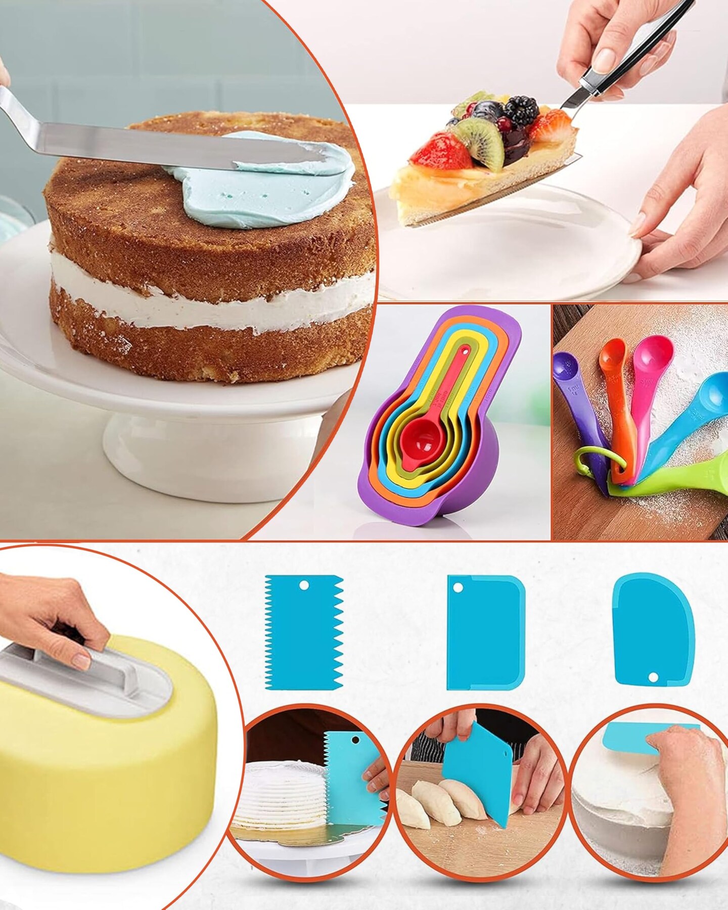 700PCs Cake Decorating Kit with Baking Supplies - Cake Turntable for Decorating with Baking Pans, Leveler, 24 Numbered Piping Tips, 2 Spatulas, Fondant Tools, Video Course, Pattern Chart & More