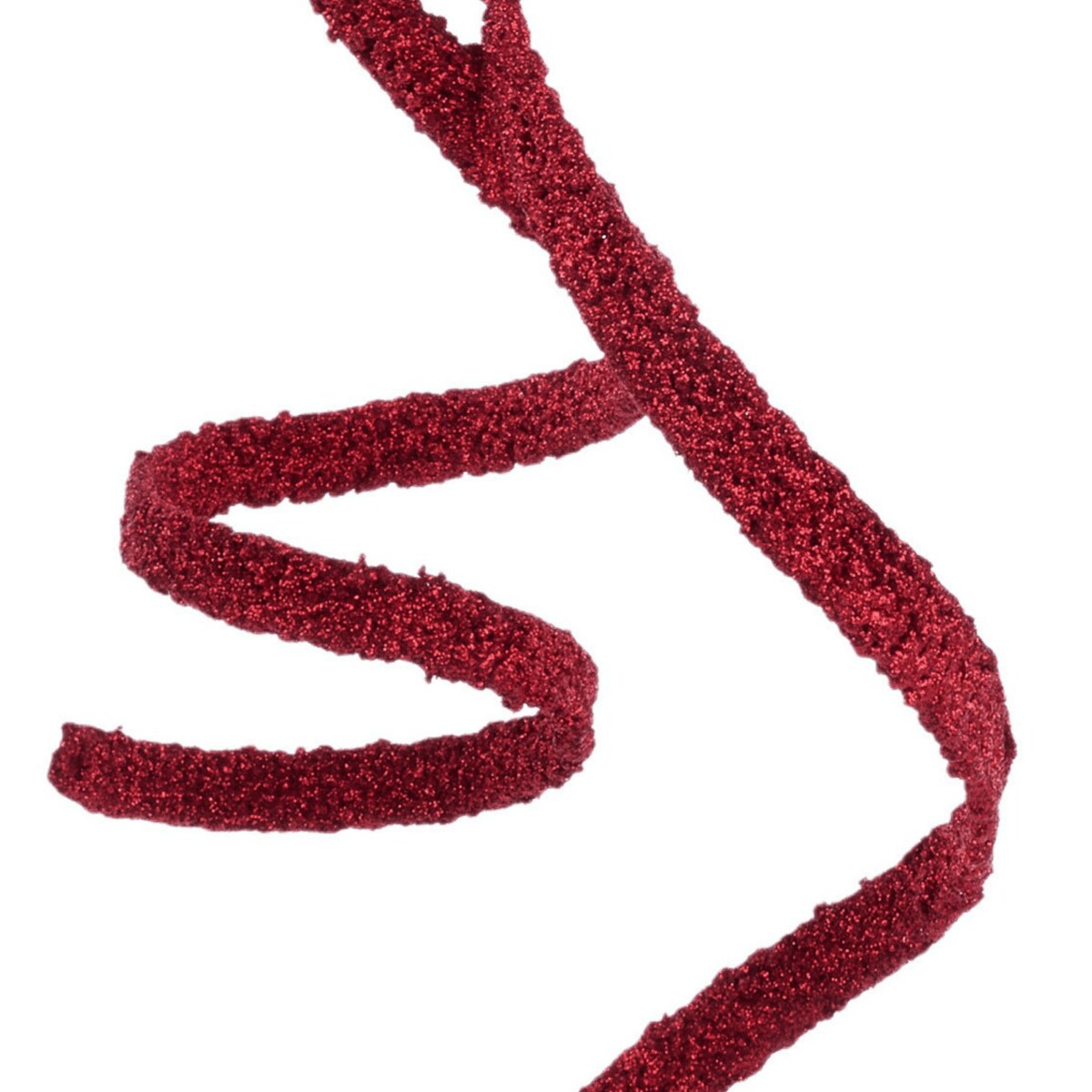 46&#x22; Glitter Beaded Ribbon Spray: Red