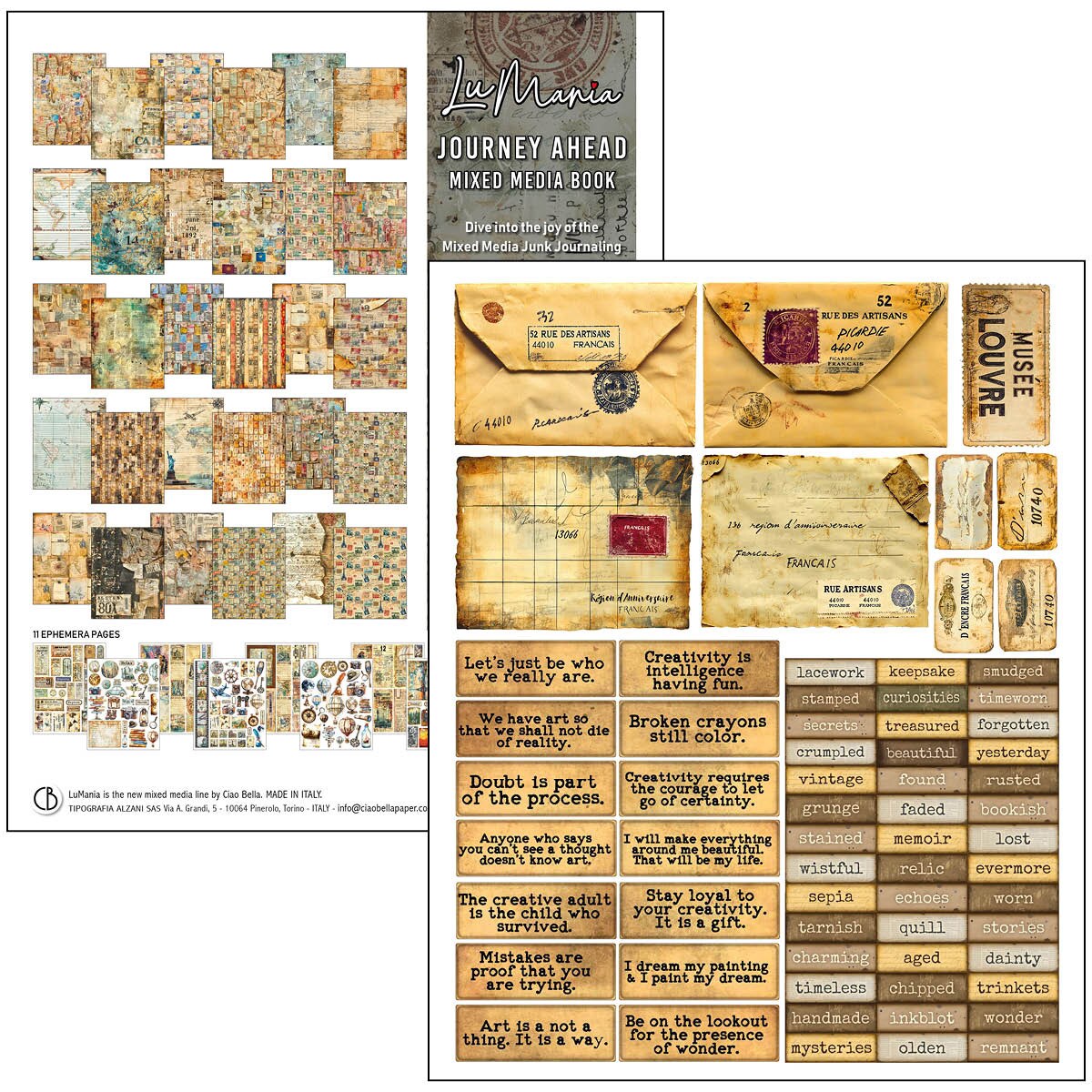 Ciao Bella LuMania - Mixed Media Book Journey Ahead A4 Maxi - LuMania