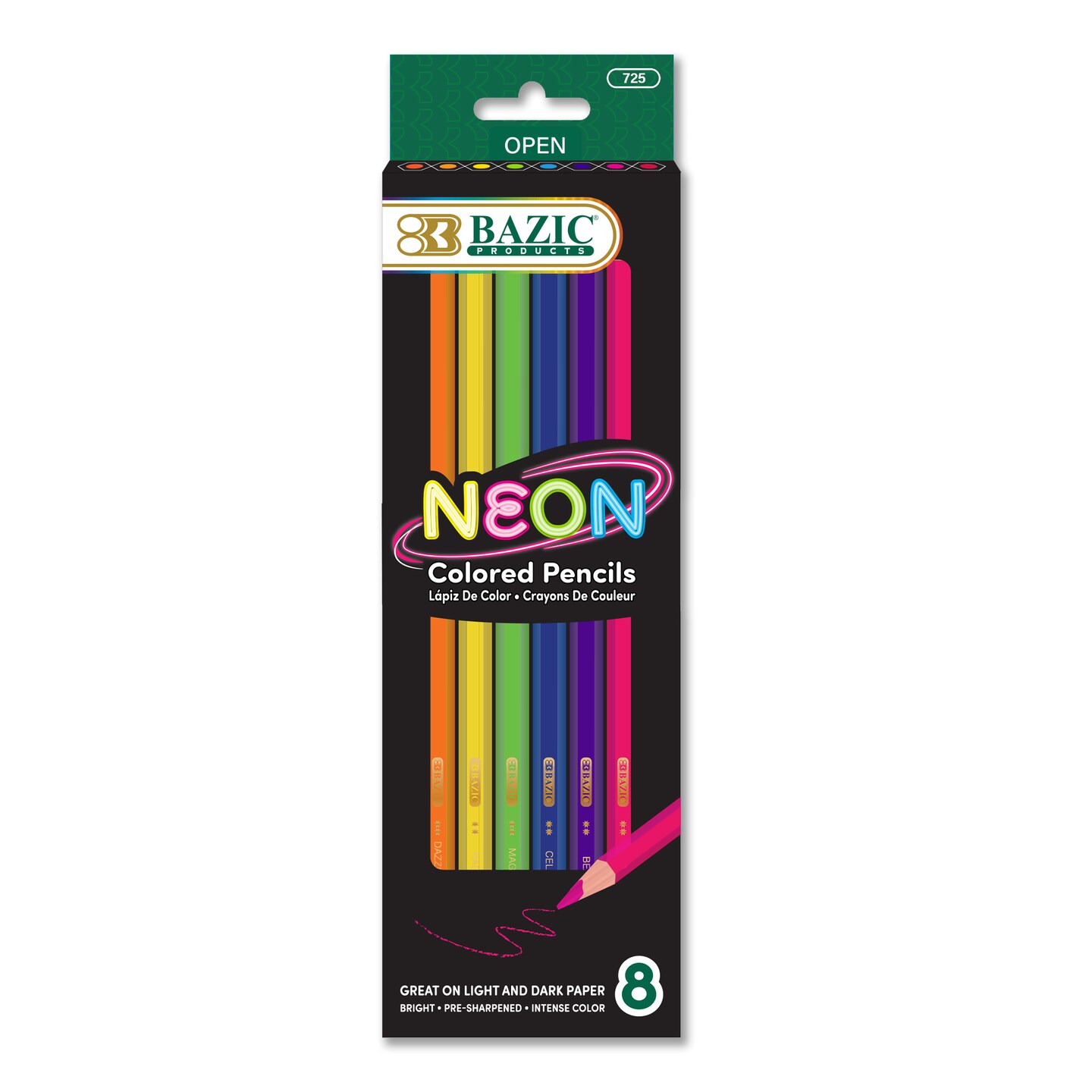 BAZIC Color Pencil Neon (8/Pack), size: 1-Pack | Michaels