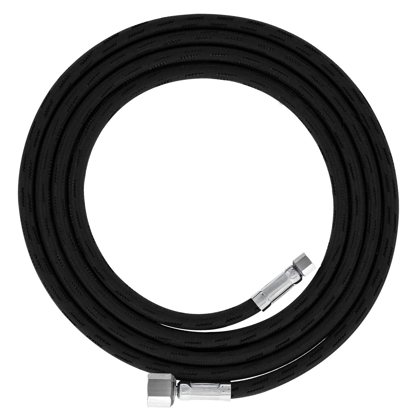 Premium 6 Foot Nylon Braided Airbrush Hose - Standard 1/8" and Non-Standard 1/4" BSP Adapter Fitting Connectors (Please note one end is 1/4" fitting and is not standard)