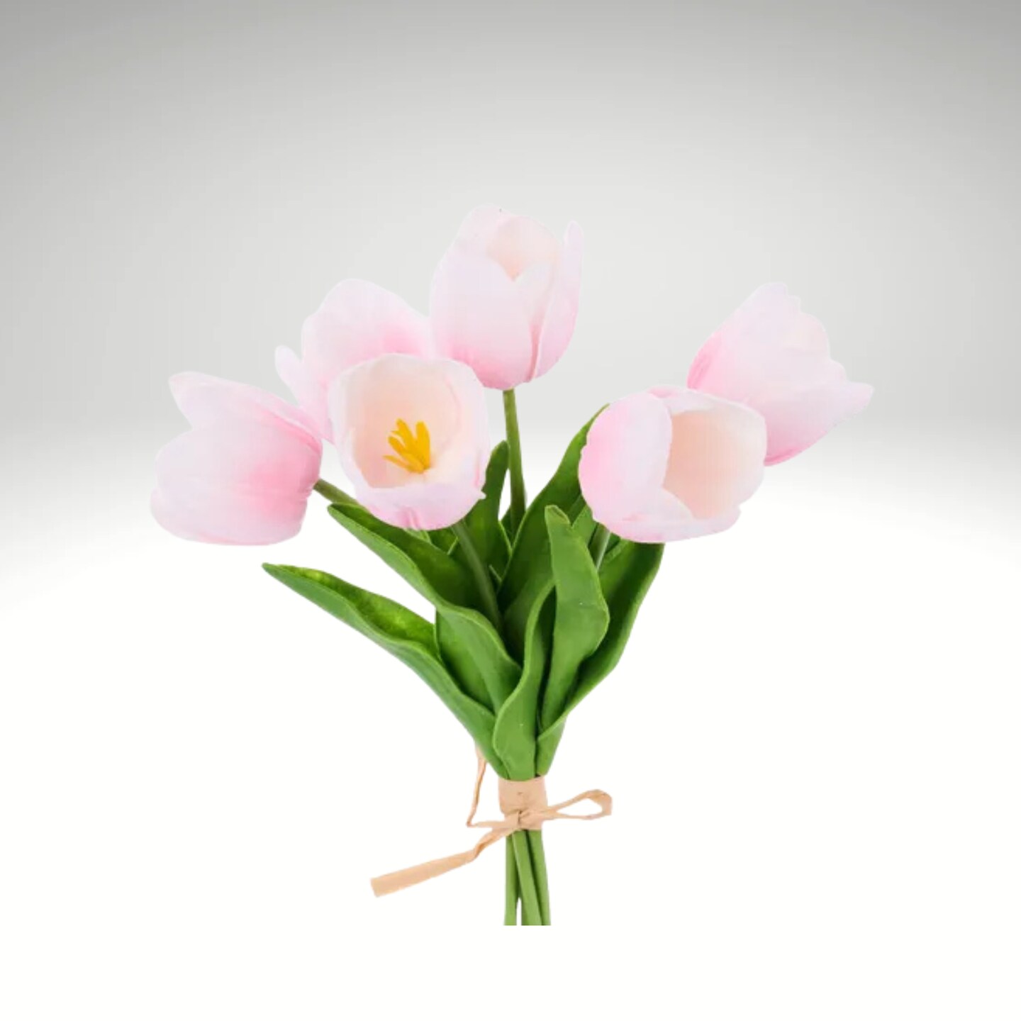 Light Pink Artificial Tulip Bundle – Real Touch 6-Stem Spring Flowers-FN172415