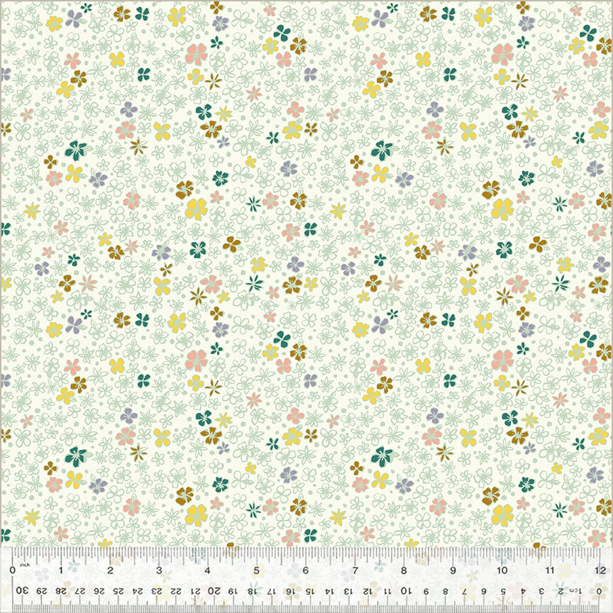 Fabric Windham Ivory Little Blossom 108" Quilt Back by the Quarter Yard 53968W-DES1